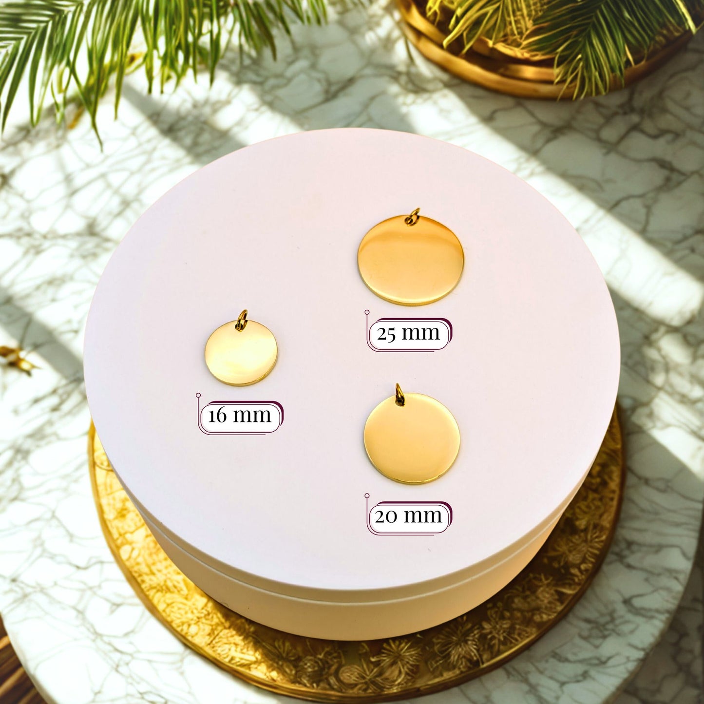 Collier Gravé 25 mm – Chaîne au choix