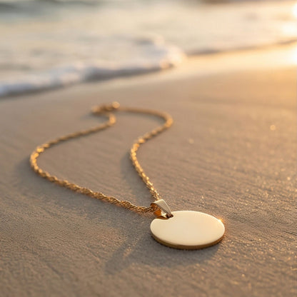 Collier Gravé 20 mm – Chaîne au choix
