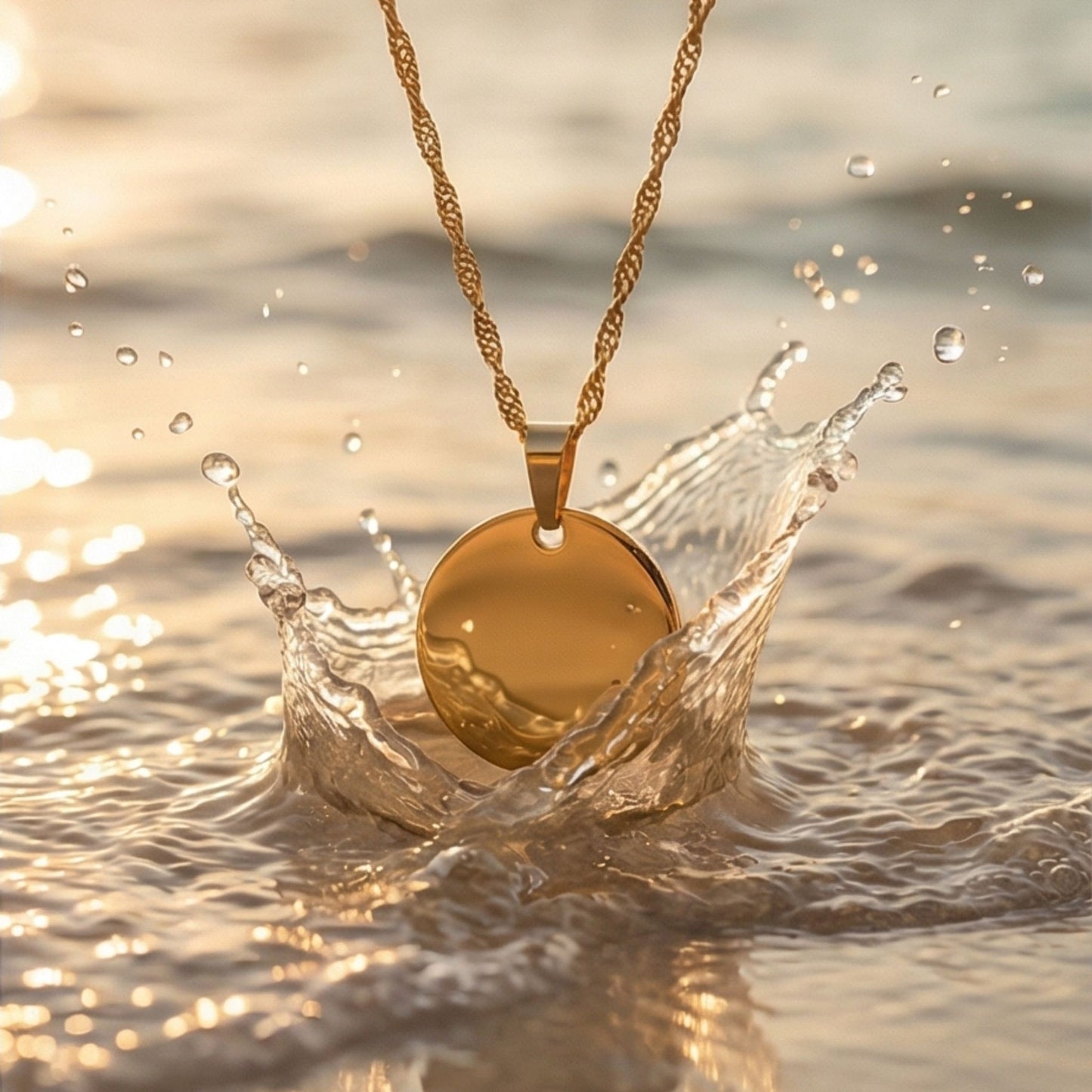 Collier Gravé 20 mm – Chaîne au choix
