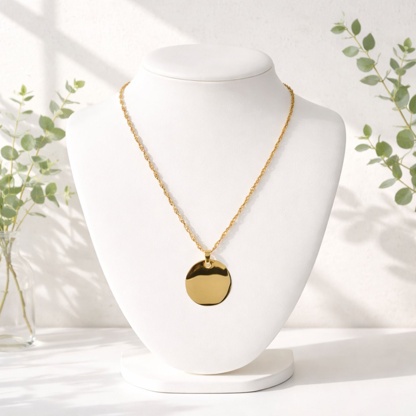 Collier Gravé 25 mm – Chaîne au choix