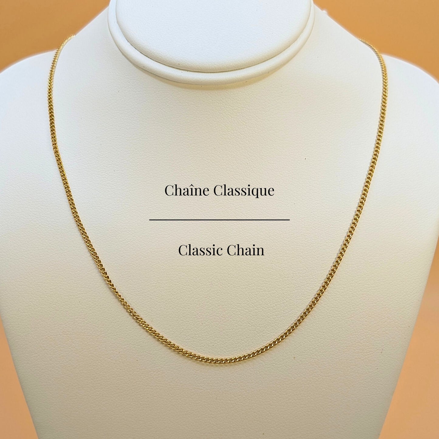 Collier Gravé 16 mm – Chaîne au choix